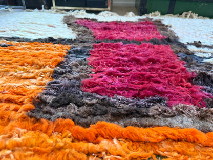 Vintage Abstract Moroccan Rug – Sculptural Wool Statement Piece (354 × 268 cm)