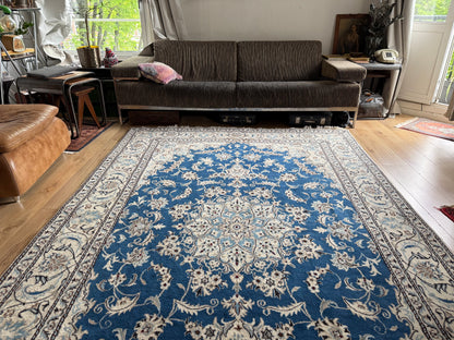 Handgeknoopt vintage oosters tapijt – Nain stijl – ca. 196 × 310 cm