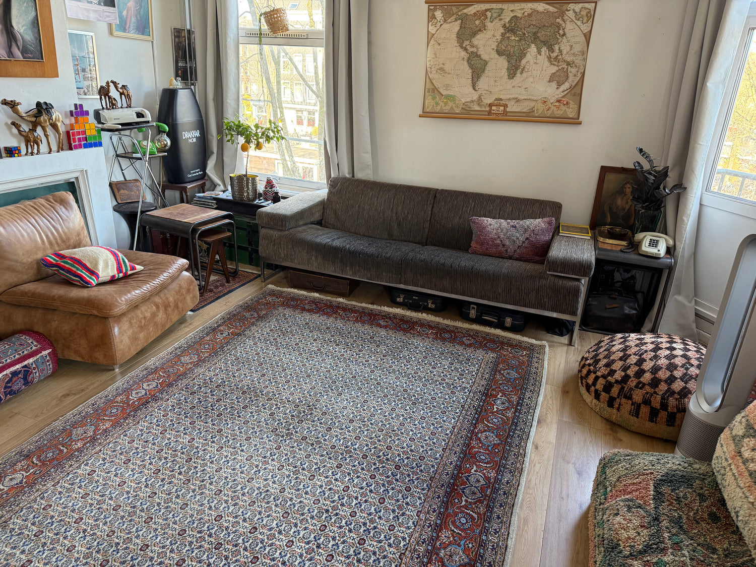 Handgeknoopt vintage oosters tapijt – Moud stijl – ca. 280 × 198 cm