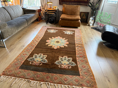 Vintage Marokkaans tapijt – 255 × 141 cm – ca. 1970–1990