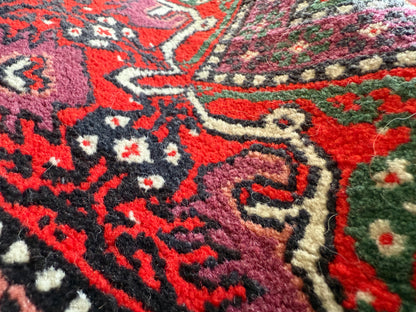 Handgeknoopte oosters vintage tapijt met florale medaillonstructuur – ca. 291 × 202 cm