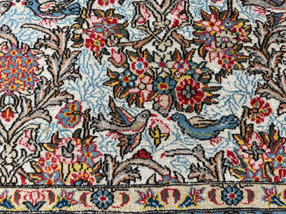 Hand-knotted vintage carpet in Ghom style – 212 × 138 cm