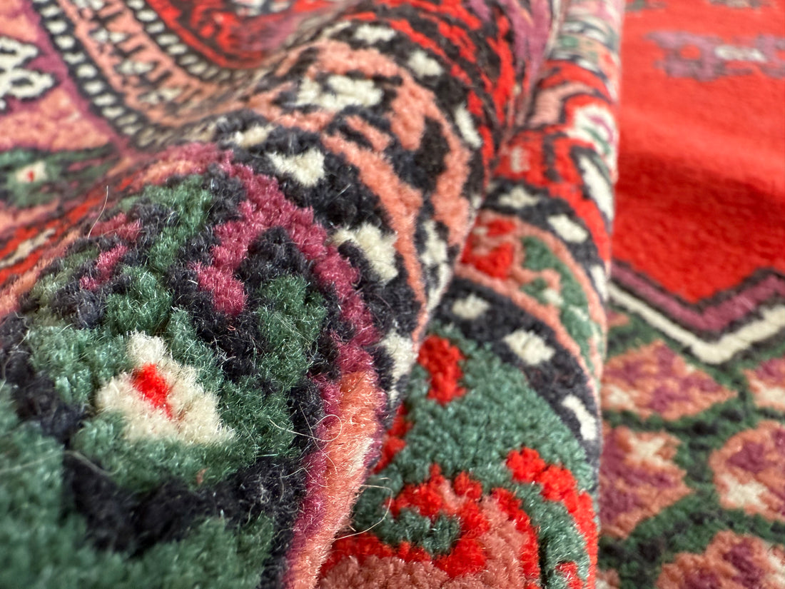 Handgeknoopte oosters vintage tapijt met florale medaillonstructuur – ca. 291 × 202 cm