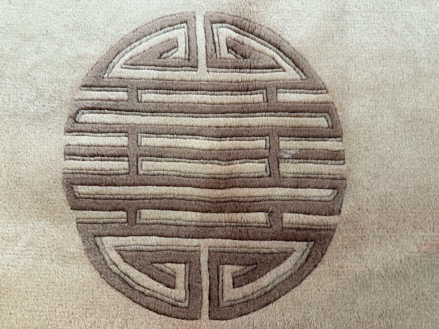 Vintage Deco-stijl wollen tapijt – ca. 330 × 215 cm