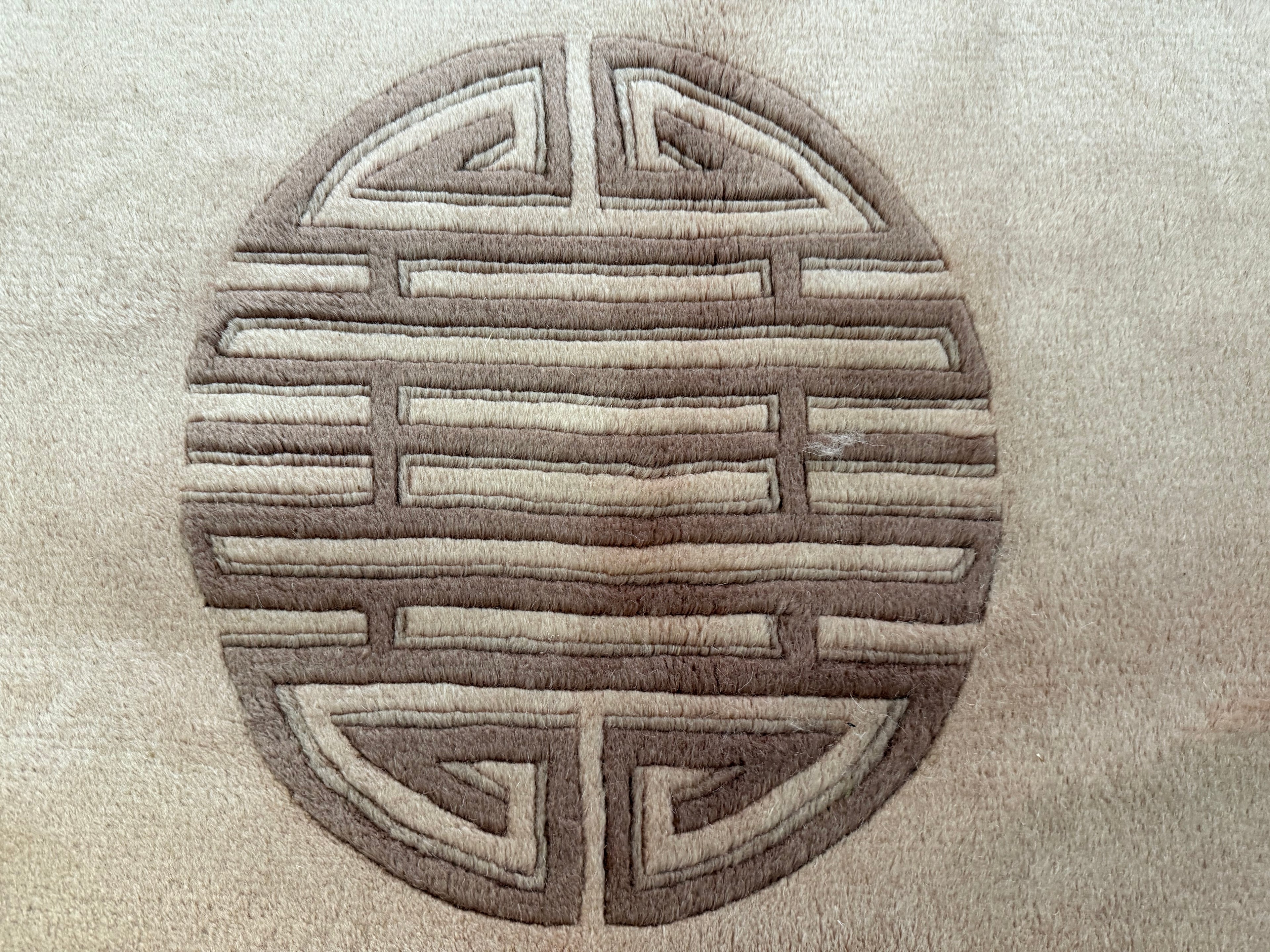 Vintage Deco-stijl wollen tapijt – ca. 330 × 215 cm