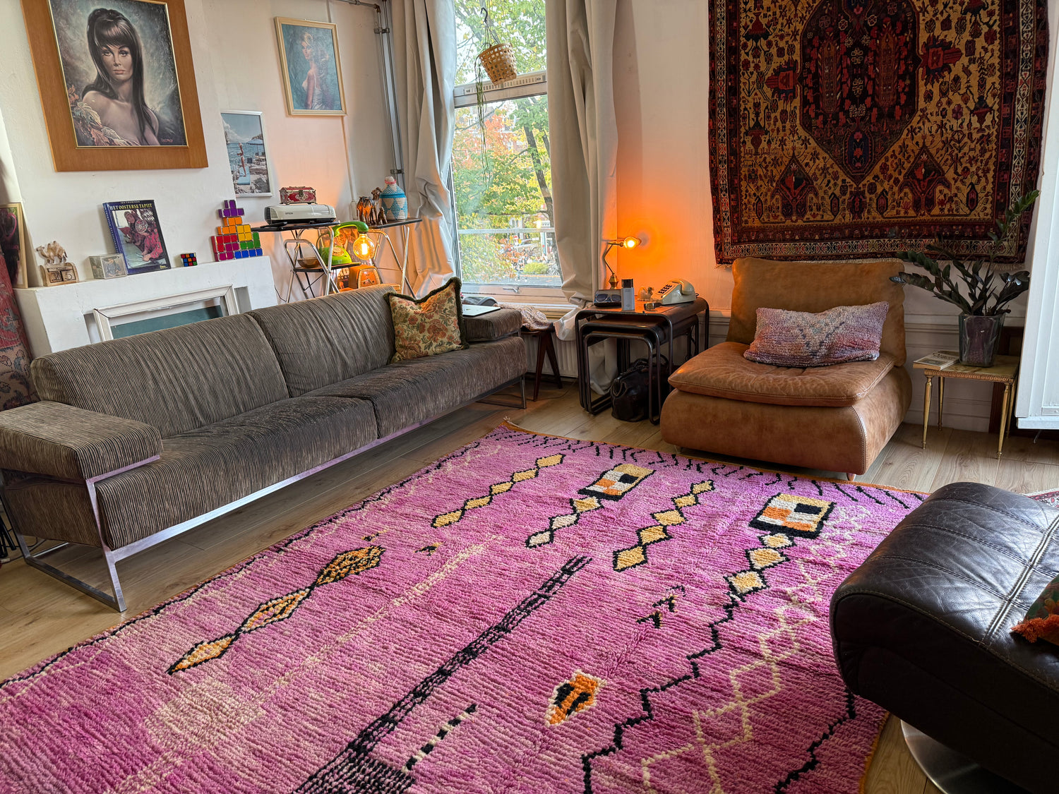 Handgeknoopt vintage Berber tapijt – ca. 308 × 200 cm