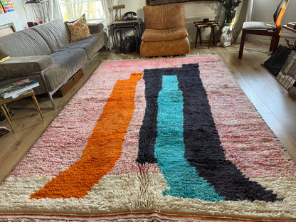 Tapete Vintage de Design Pós-Moderno – Feito à Mão no Marrocos – 320 × 201 cm