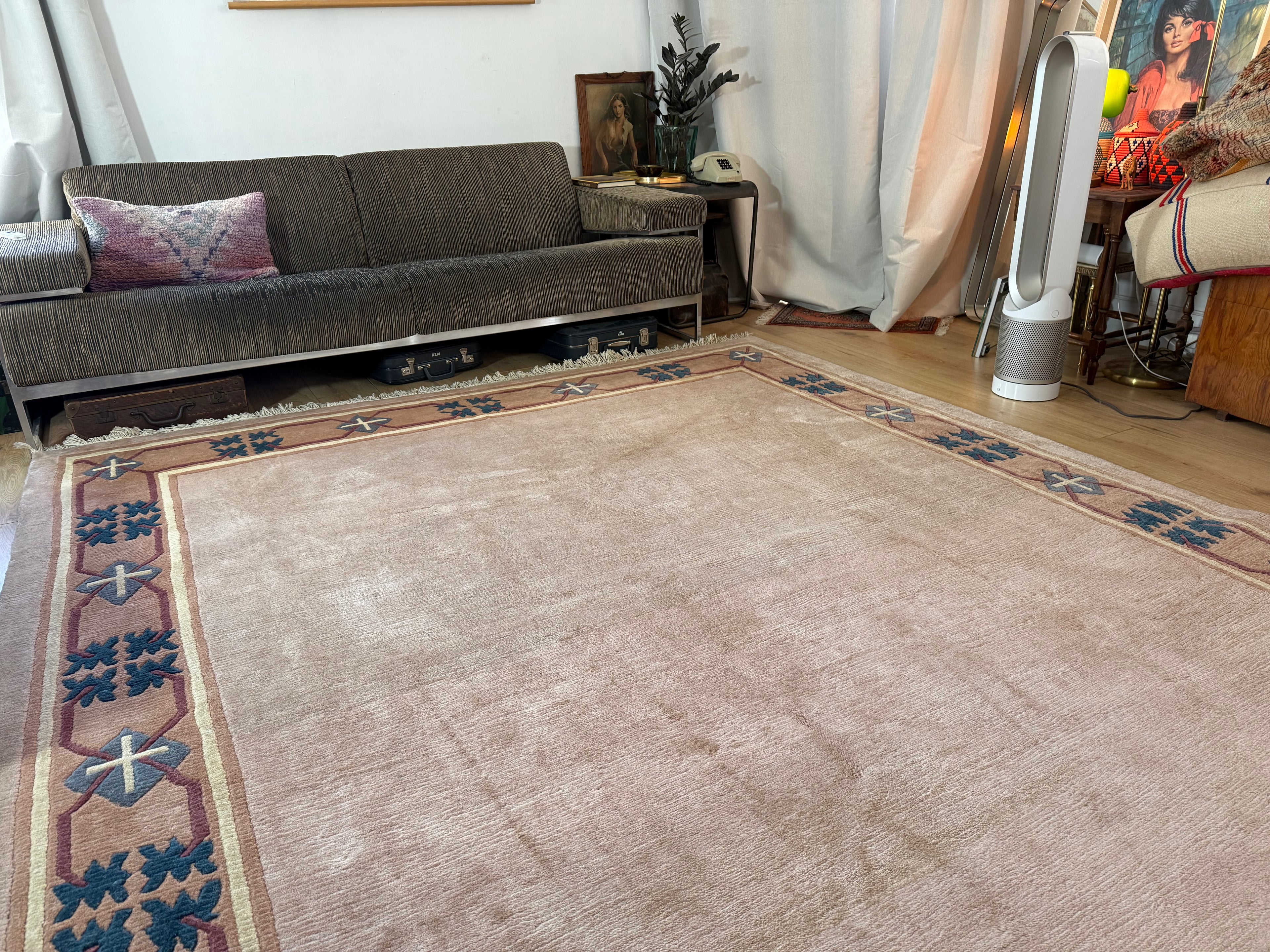 Handgeknoopt vintage tapijt – Chinese Art Deco stijl – ca. 250 × 300 cm