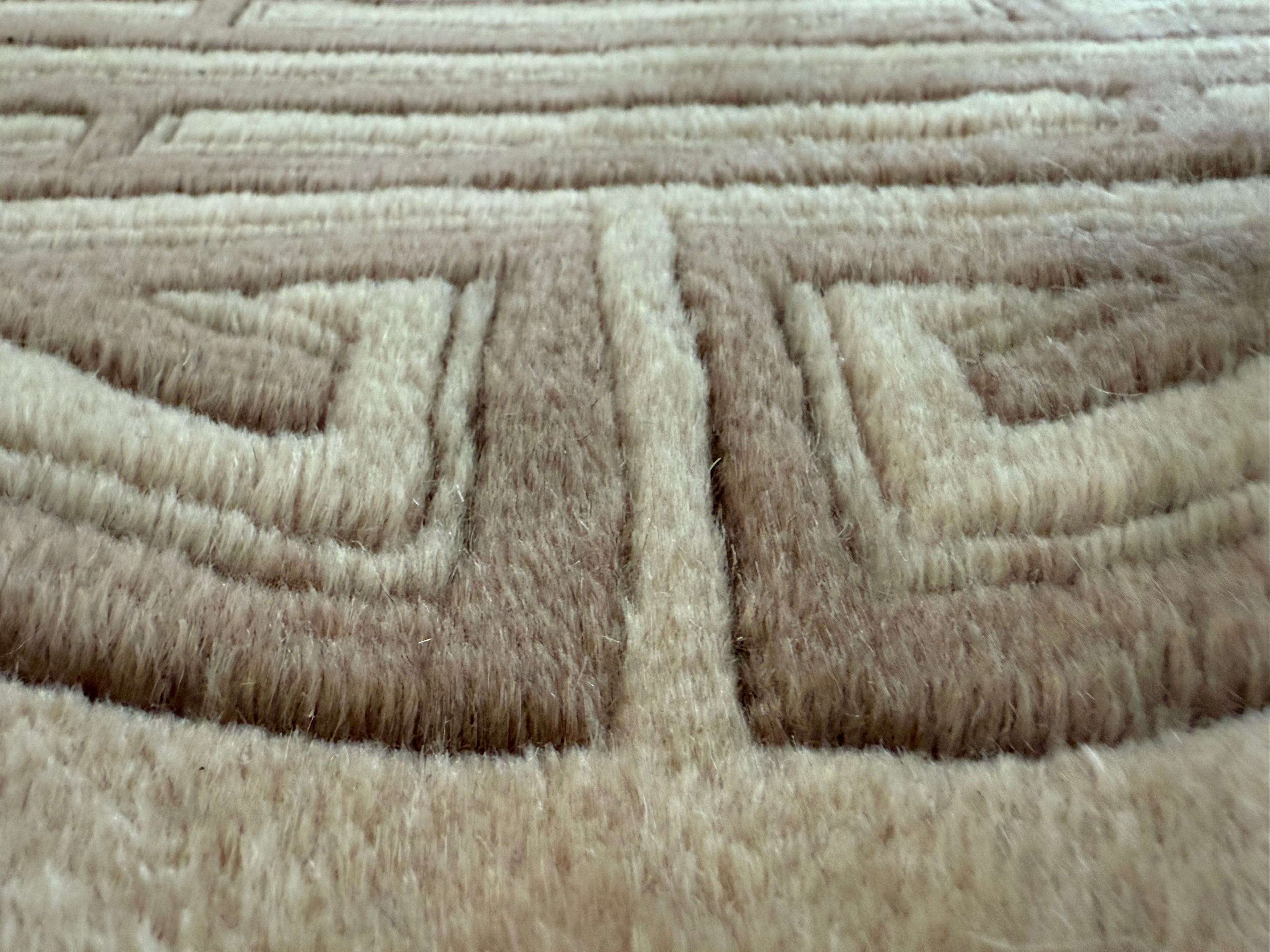 Vintage Deco-stijl wollen tapijt – ca. 330 × 215 cm