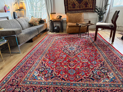 Hand-knotted classic medallion carpet – 295 × 200 cm
