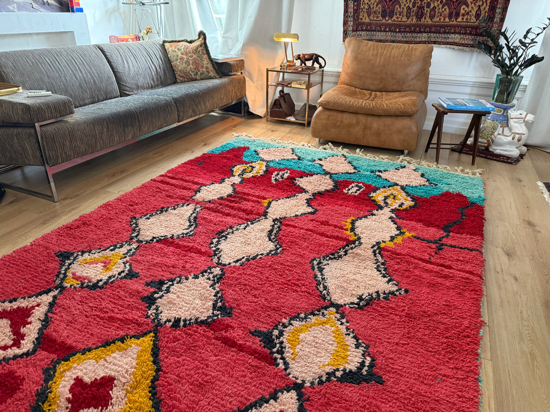 Vintage Marokkaans Boujad tapijt – 300 × 191 cm