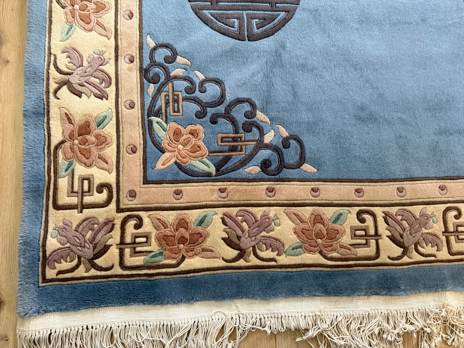 Soft Blue Chinees Deco Rug – 330 × 213 cm