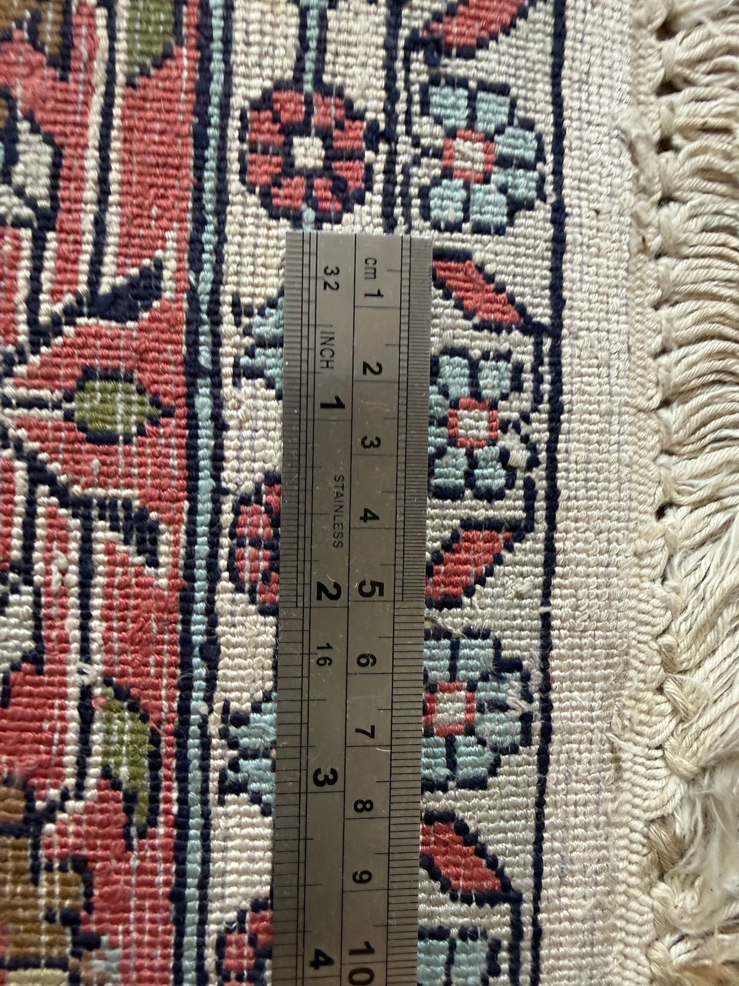 Hand-knotted Kashmir carpet – Garden design – 283 × 185 cm