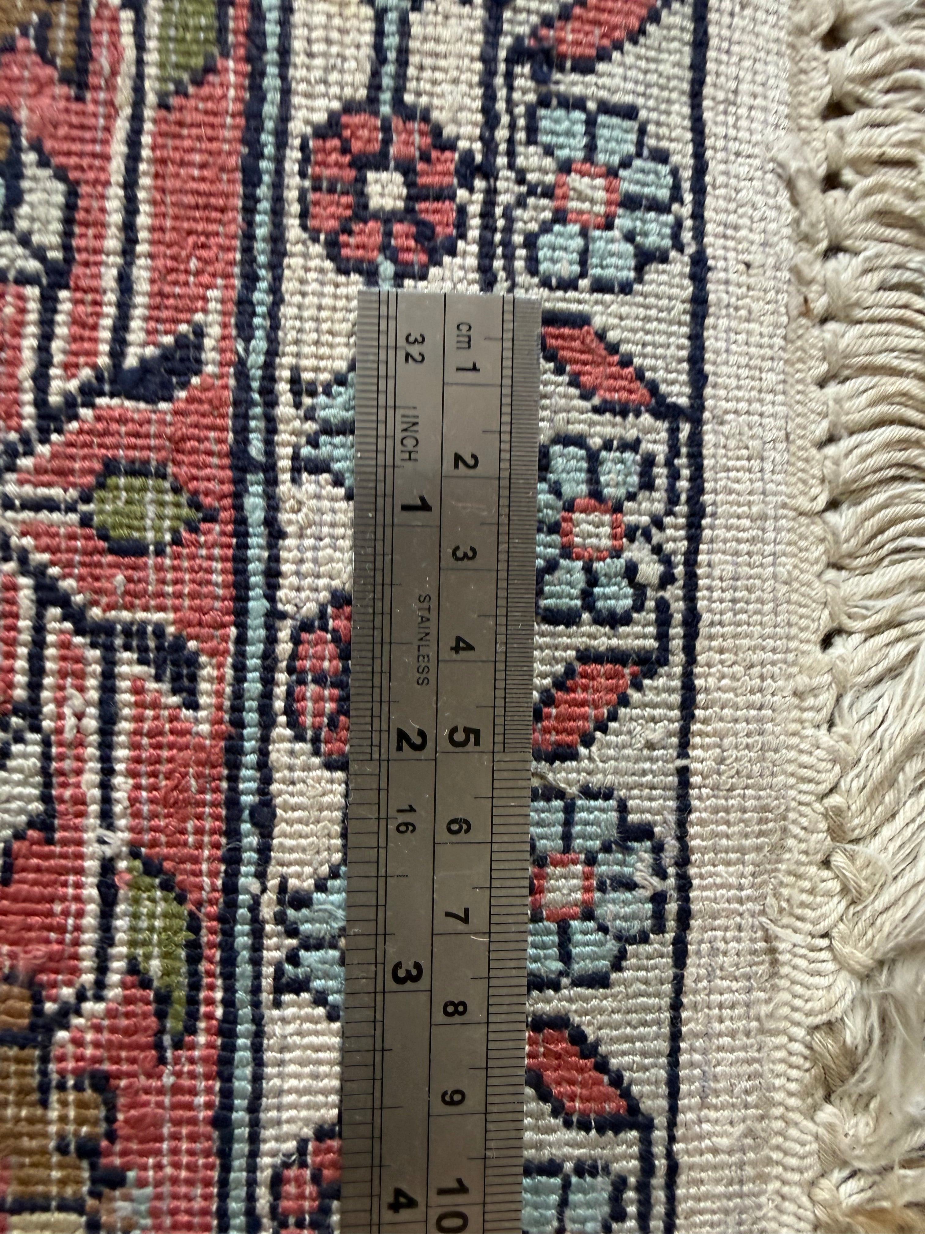 Hand-knotted Kashmir carpet – Garden design – 283 × 185 cm