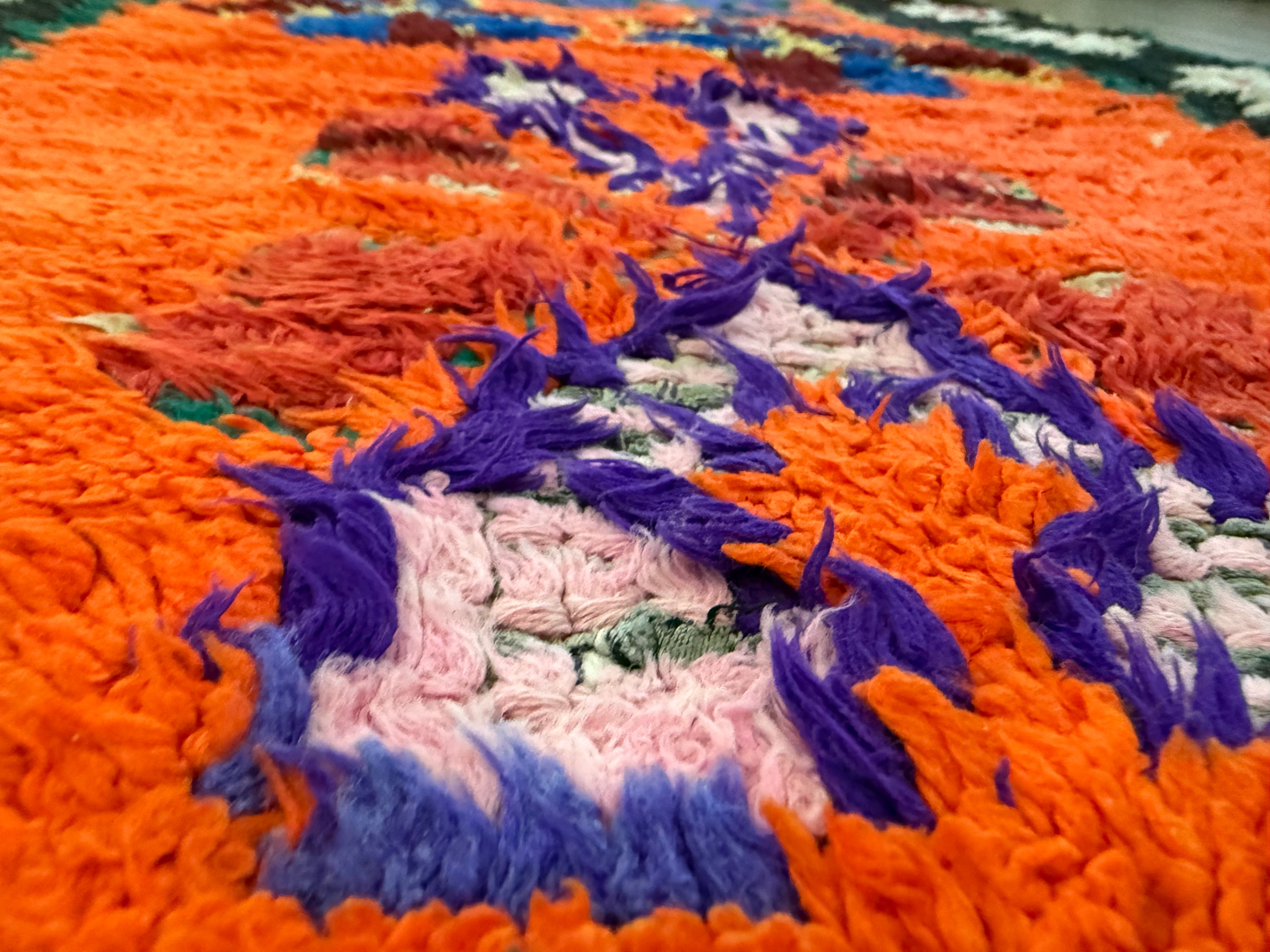 Authentiek handgeknoopt tapijt – kleurrijke boho stijl – ca. 274 × 75 cm