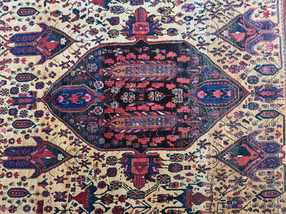 Handgeknoopt vintage tapijt Oosters Malayer stijl – ca. 137 × 163 cm