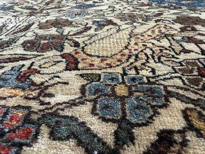 Early 20th-century figurative carpet – Qom tradition – 188 × 132 cm
