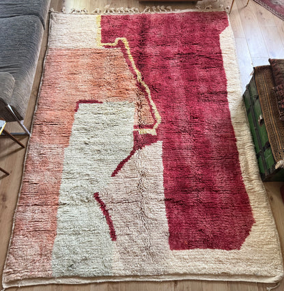 Vintage hand-knotted Moroccan rug – 291 × 203 cm