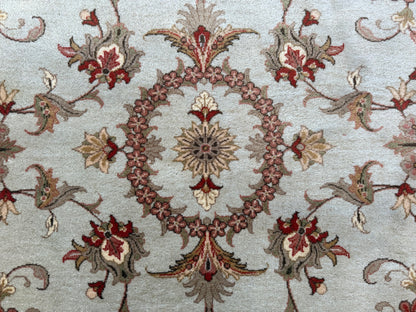 Authentiek handgeknoopt tapijt – licht pastel &amp; florale elegantie – ca. 305 × 197 cm