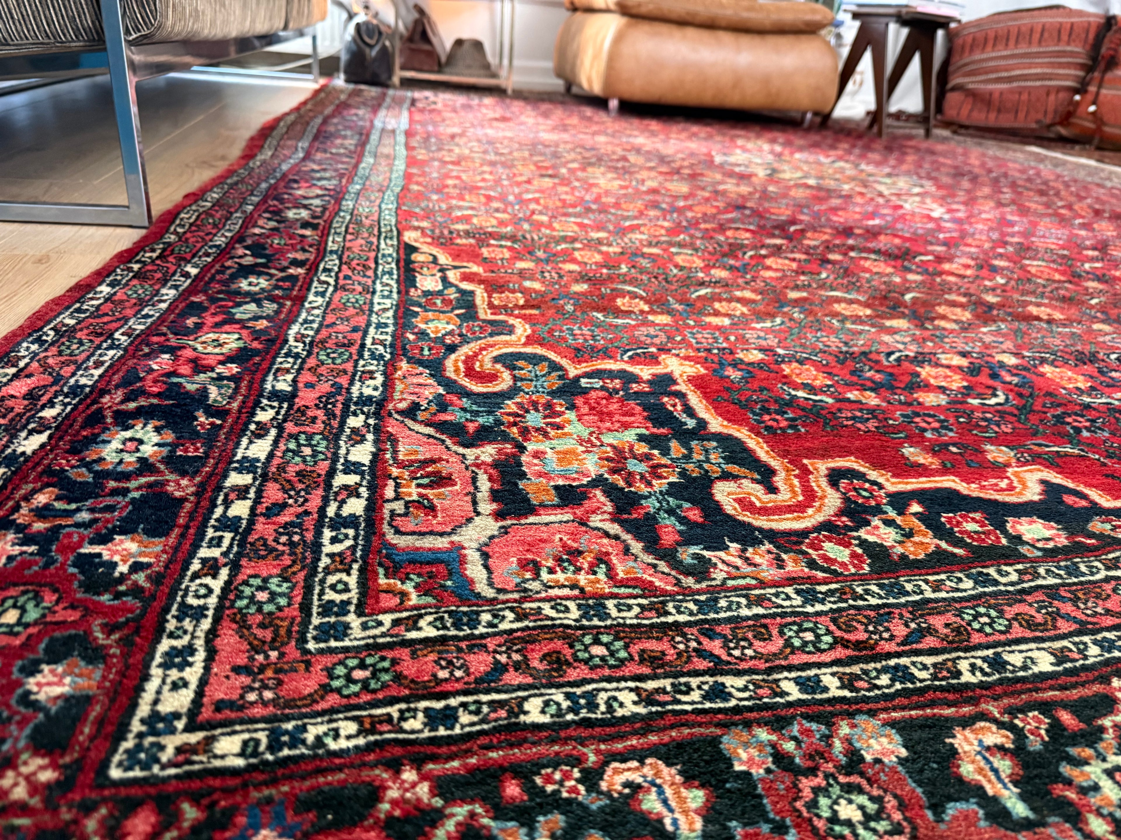 Grande tappeto persiano vintage Hosseinabad – 356 × 242 cm, risalente circa al 1960