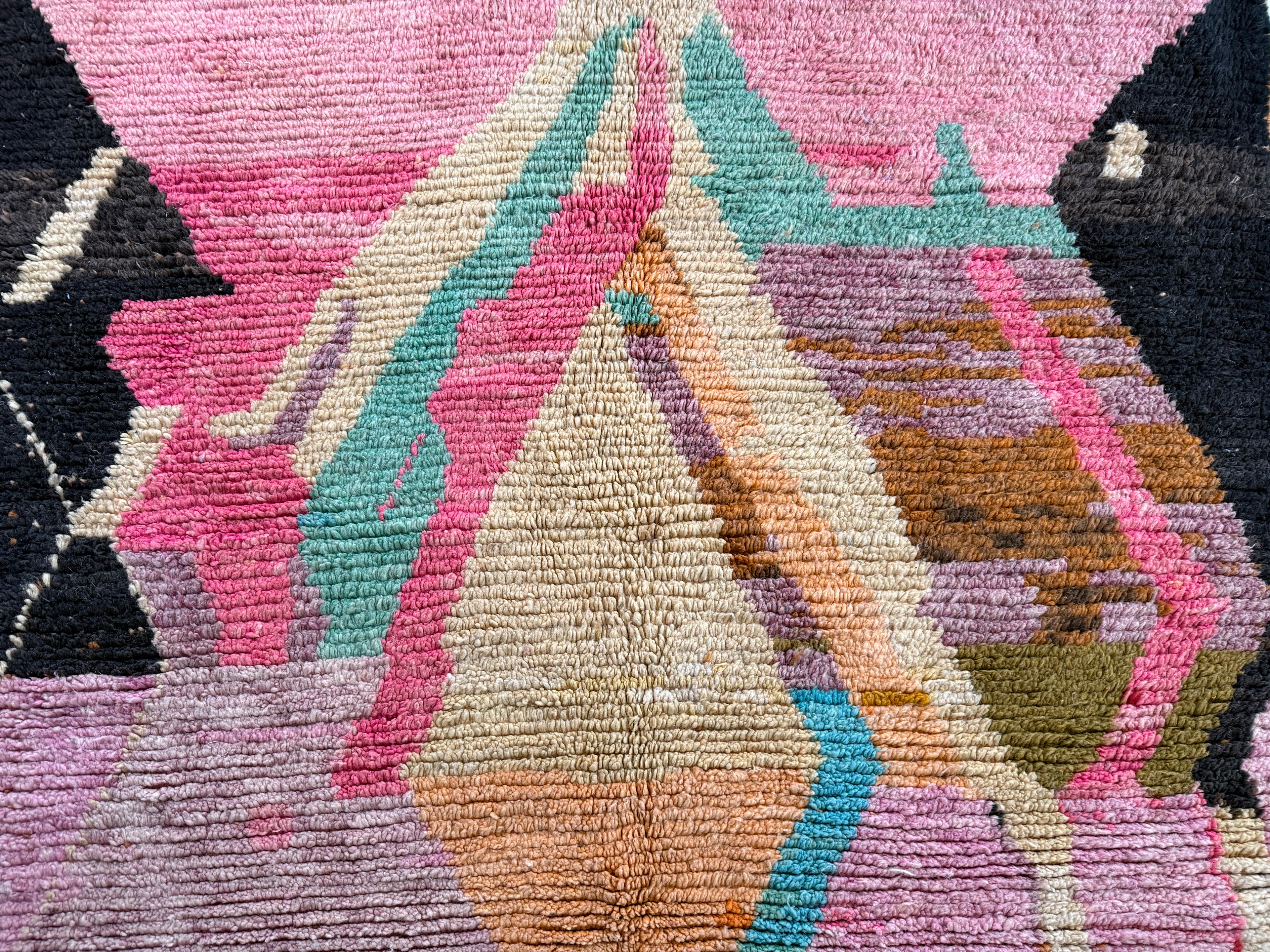 Marokkaans vintage Berber tapijt met zachte pasteltinten – 288 × 170 cm