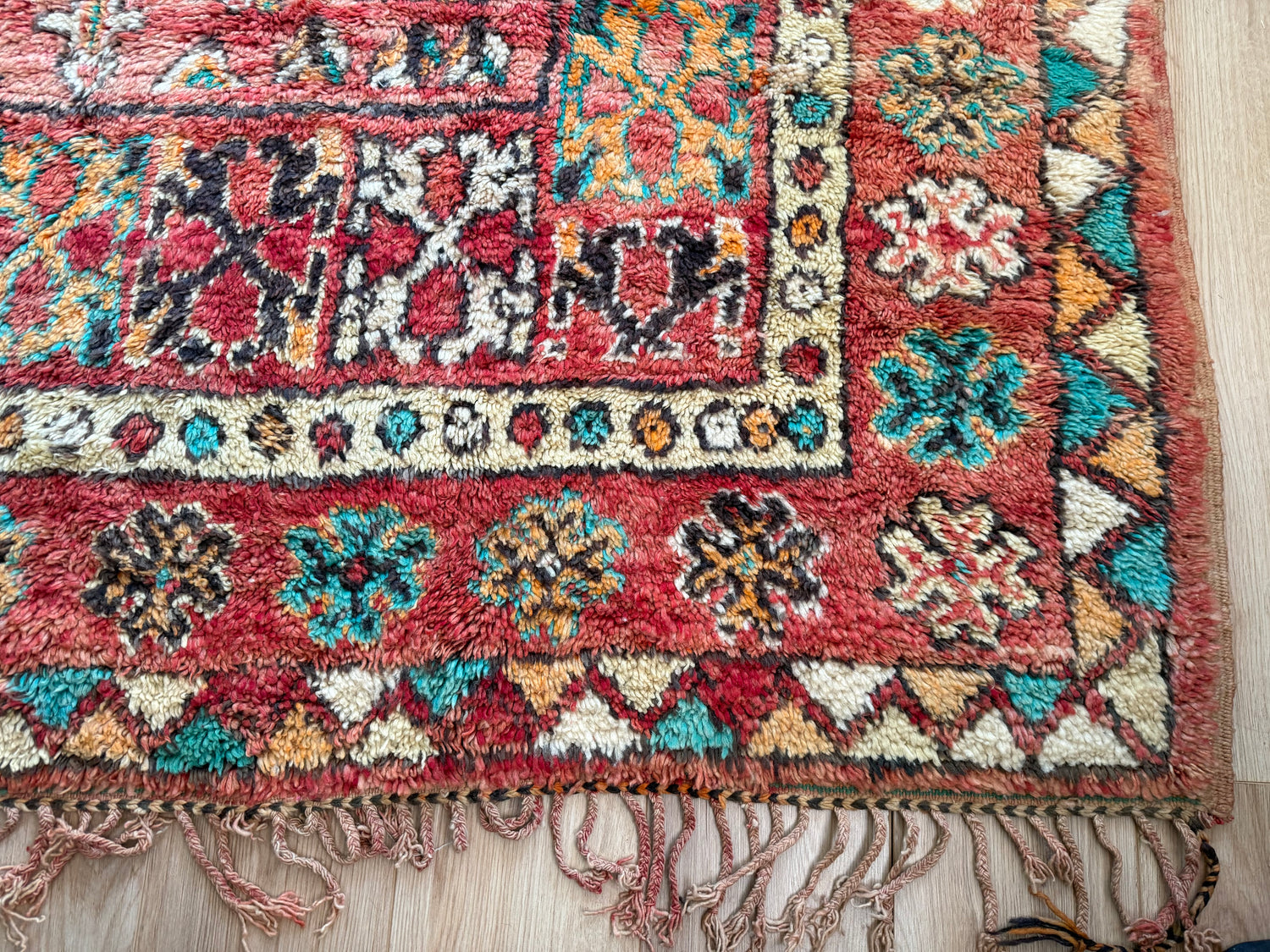 Vintage Moroccan Carpet 394 × 204 cm, 1970s