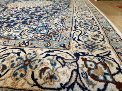 Hand-knotted vintage oriental Nain style carpet – approx. 196 × 300 cm