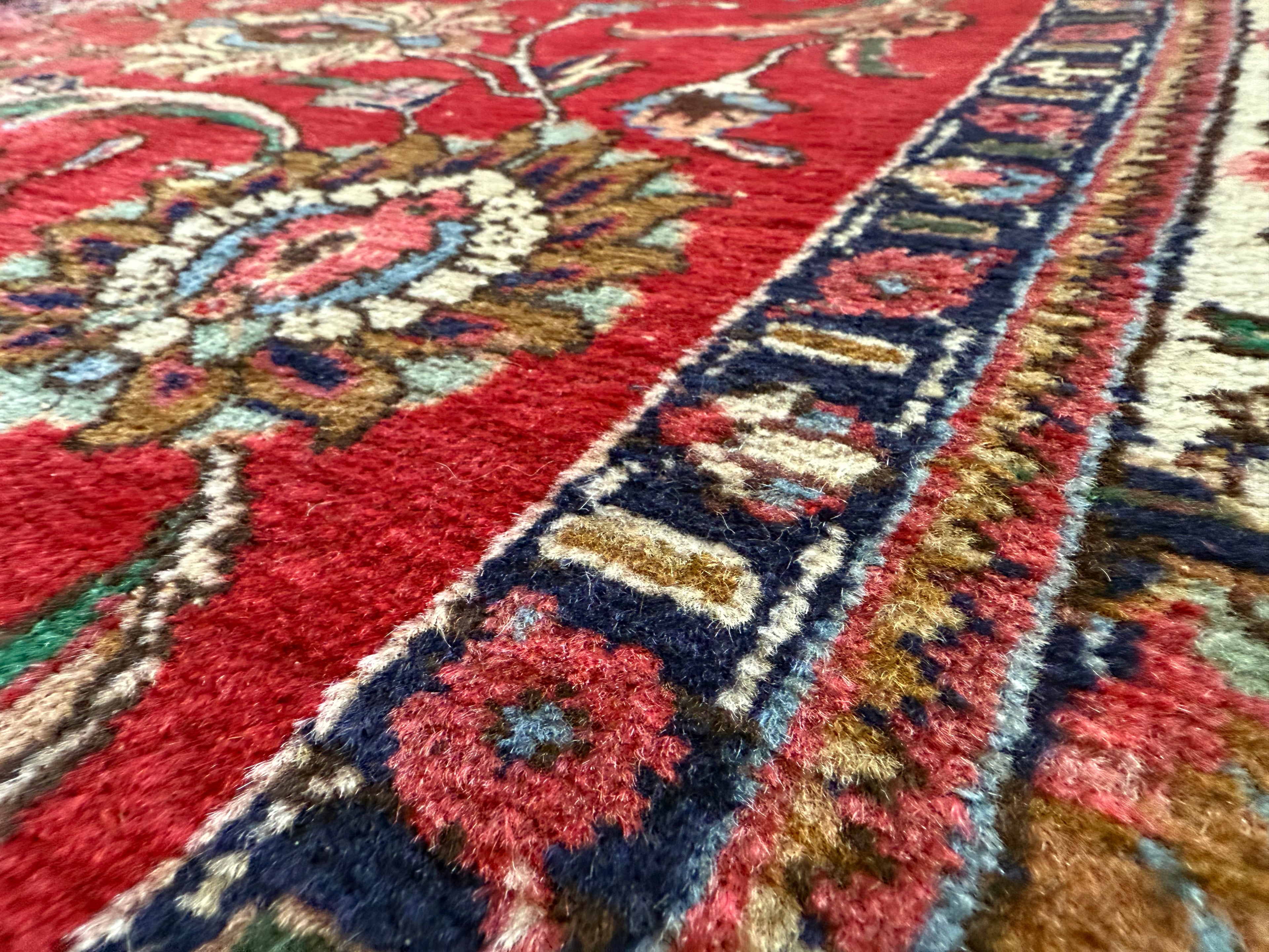 Vintage handgeknoopt vloerkleed – klassieke florale stijl – ca. 320 × 207 cm