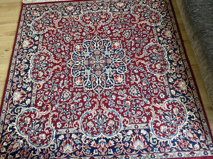 Handgeknoopt vintage oosters tapijt – ca. 200 × 193 cm
