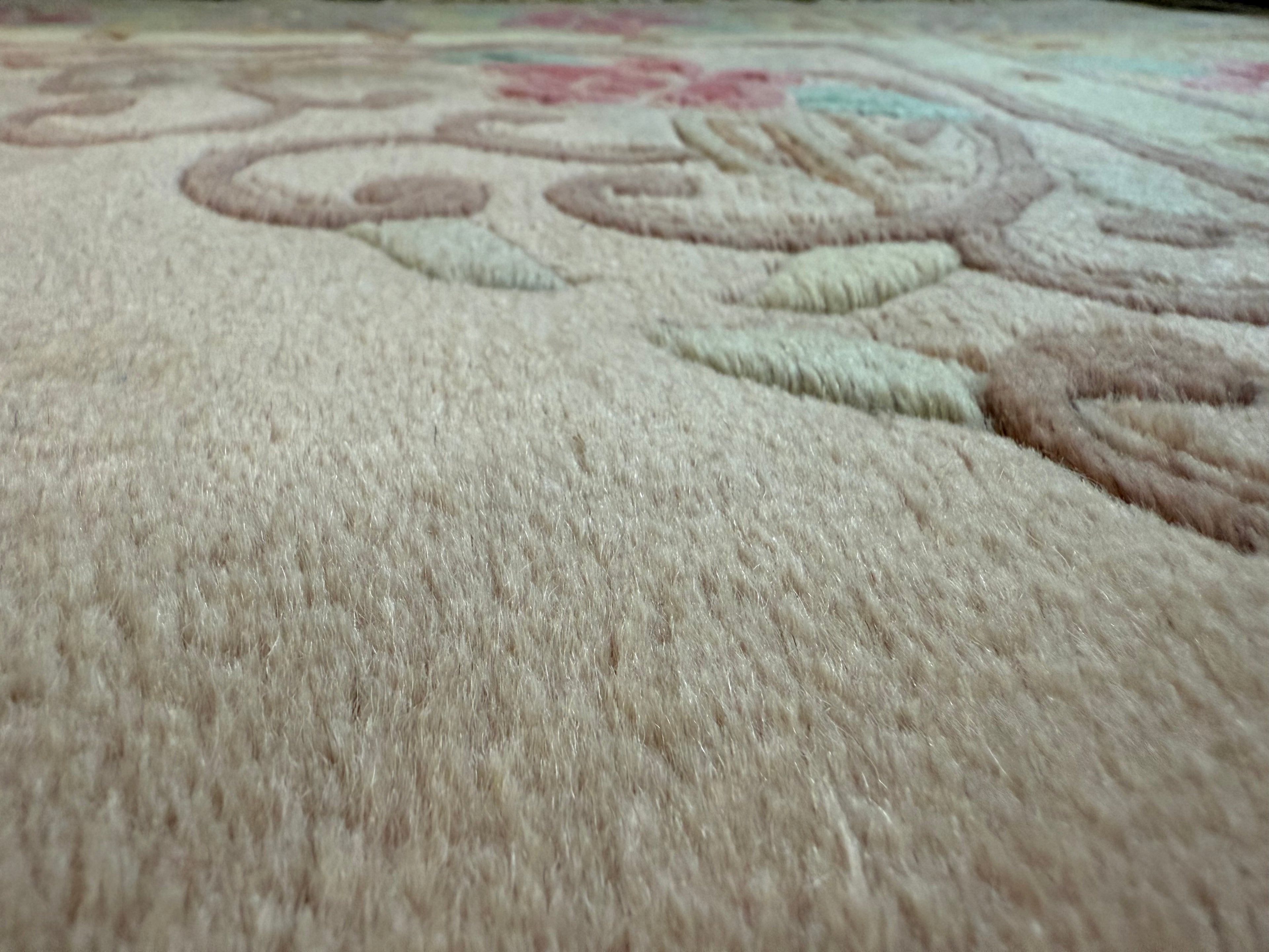 Vintage Deco-stijl wollen tapijt – ca. 330 × 215 cm