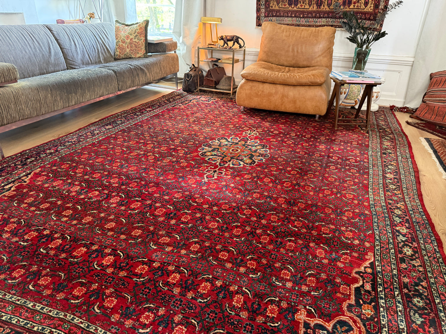 Grande tappeto persiano vintage Hosseinabad – 356 × 242 cm, risalente circa al 1960