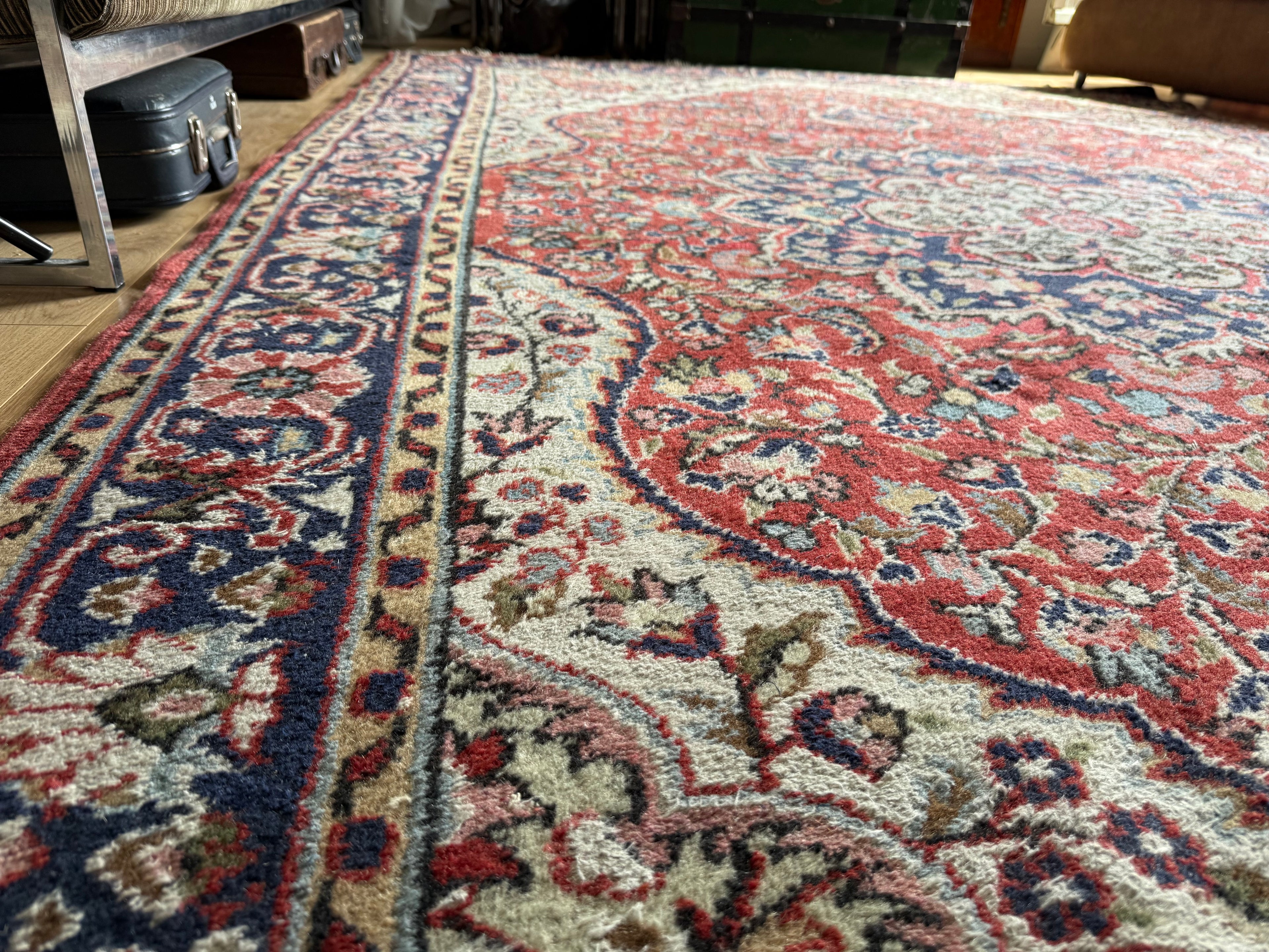 handgeknoopt Oosters Vintage tapijt Kashan stijl  215 x 345 cm