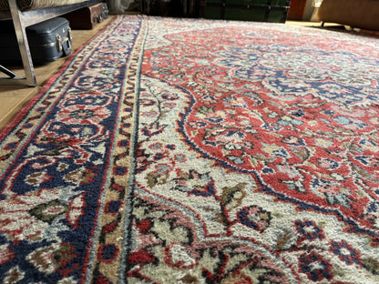 handgeknoopt Oosters Vintage tapijt Kashan stijl  215 x 345 cm
