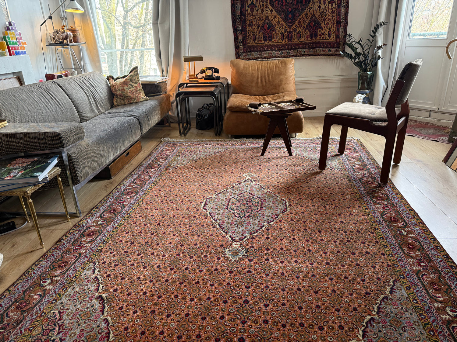 Tapete vintage nó à mão – estilo Bidjar – 310 × 200 cm – padrão Mahi