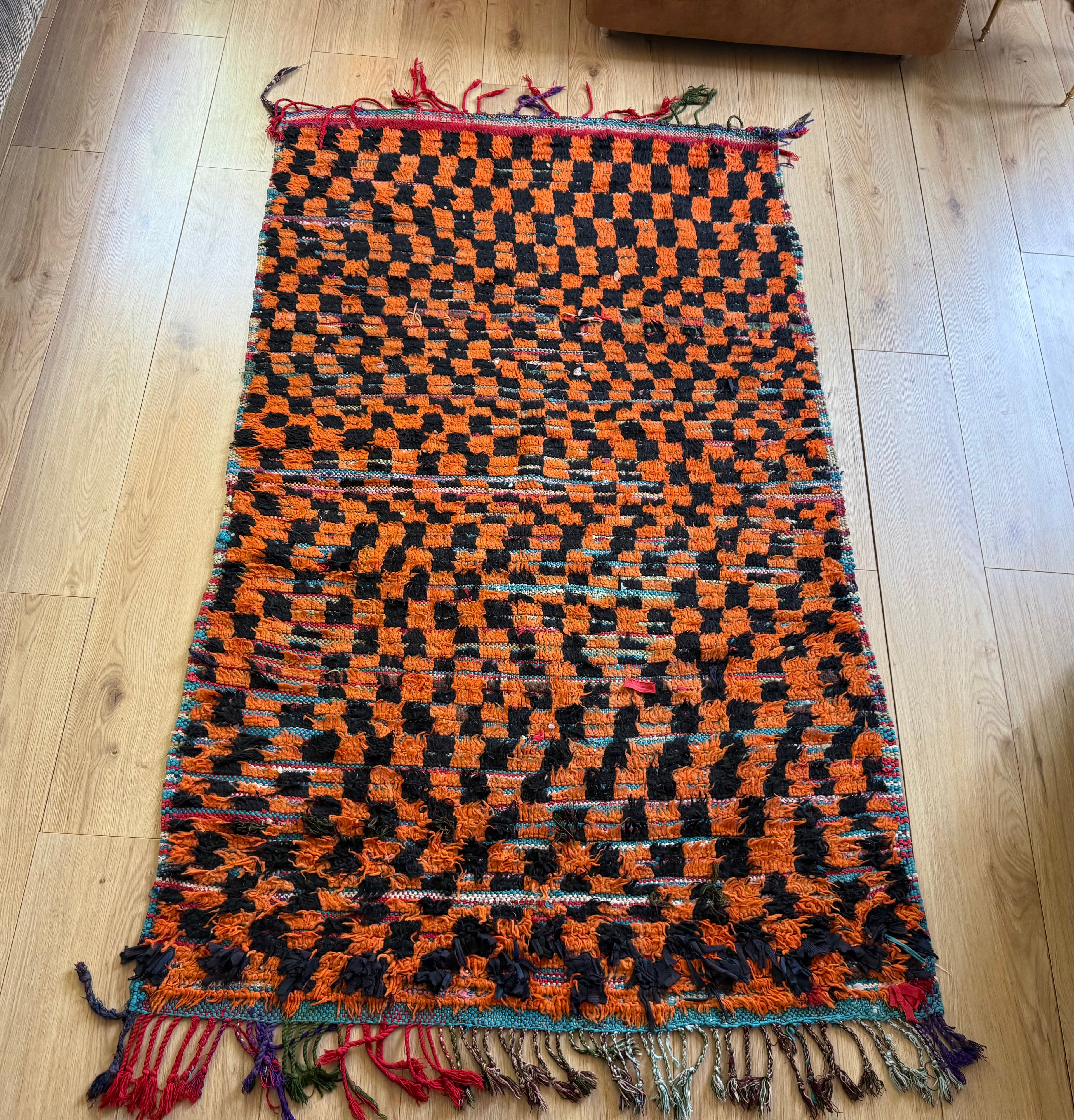 Vintage Boucherouite Rug – 211 × 120 cm