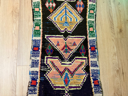 Handgeweven Berber loper uit Marokko – ca. 253 × 70 cm