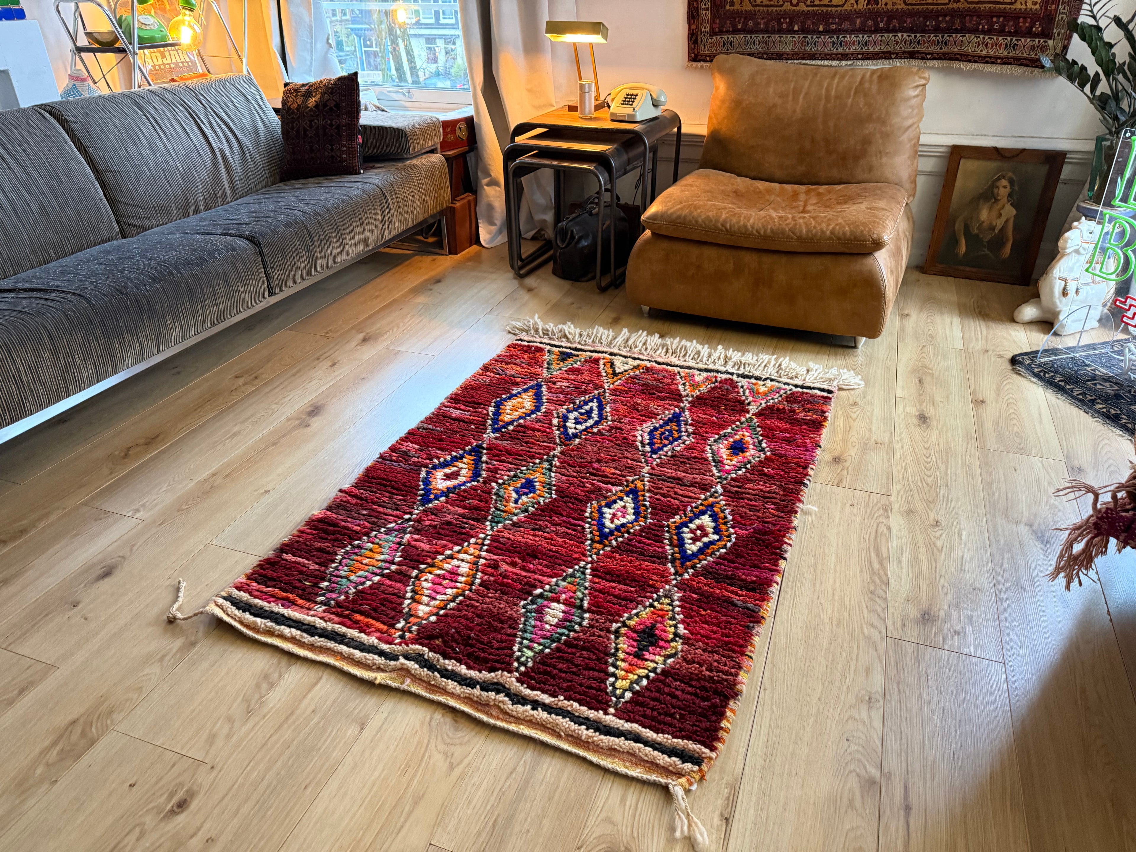Warm vintage Berber tapijt – 154 × 102 cm