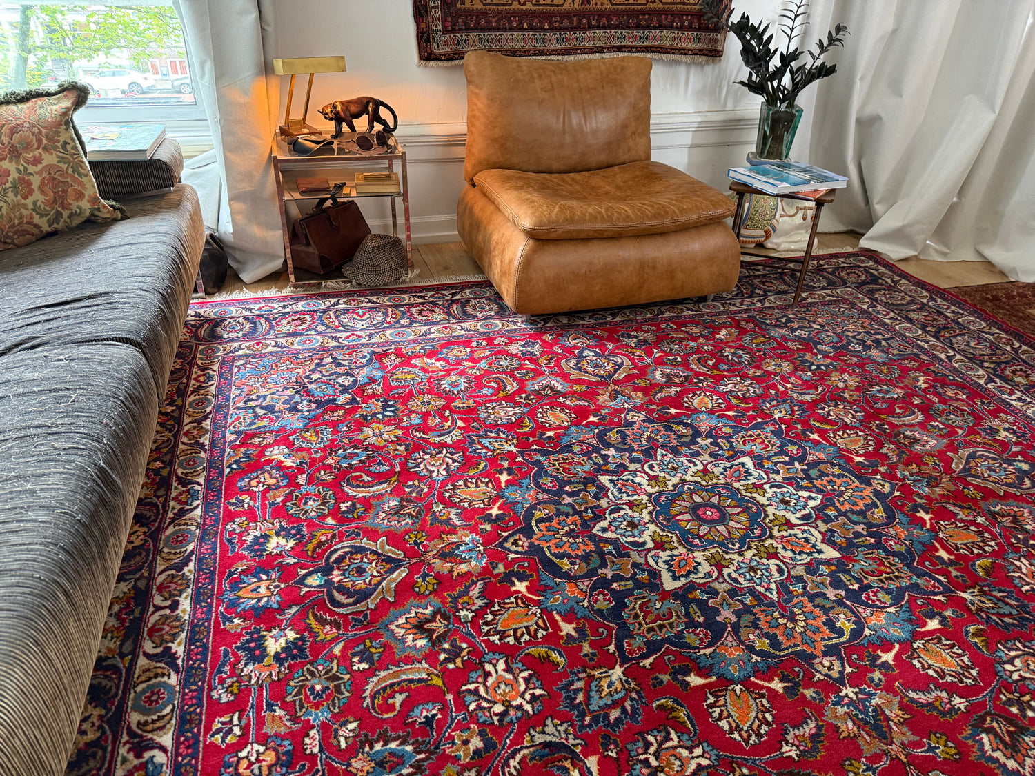 Großer Vintage-Perser-Medaillonteppich – 300 × 290 cm