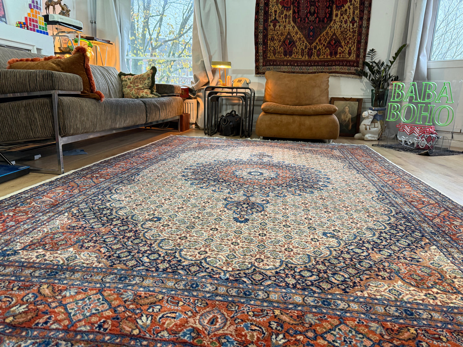 Handgeknoopt Oosters vintage tapijt – 310 × 200 cm – Professioneel gereinigd