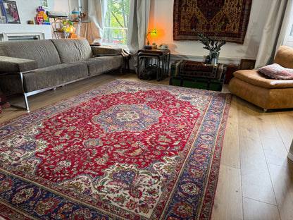 Handgeknoopt vintage Tabriz tapijt – ca. 301 × 205 cm