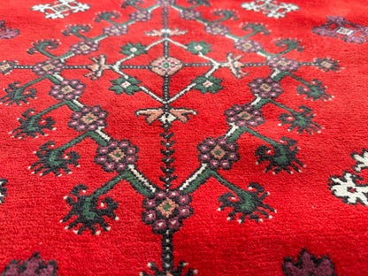 Handgeknoopte oosters vintage tapijt met florale medaillonstructuur – ca. 291 × 202 cm