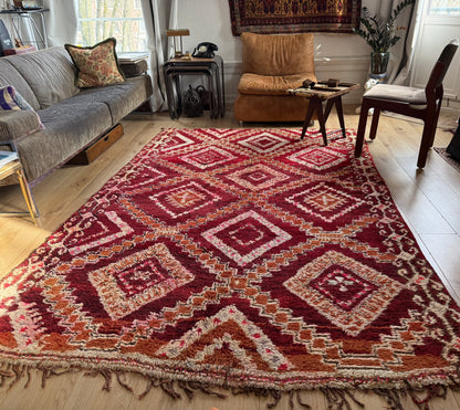 Tapete vintage marroquino de pelo alto – Atlas – 281 × 181 cm