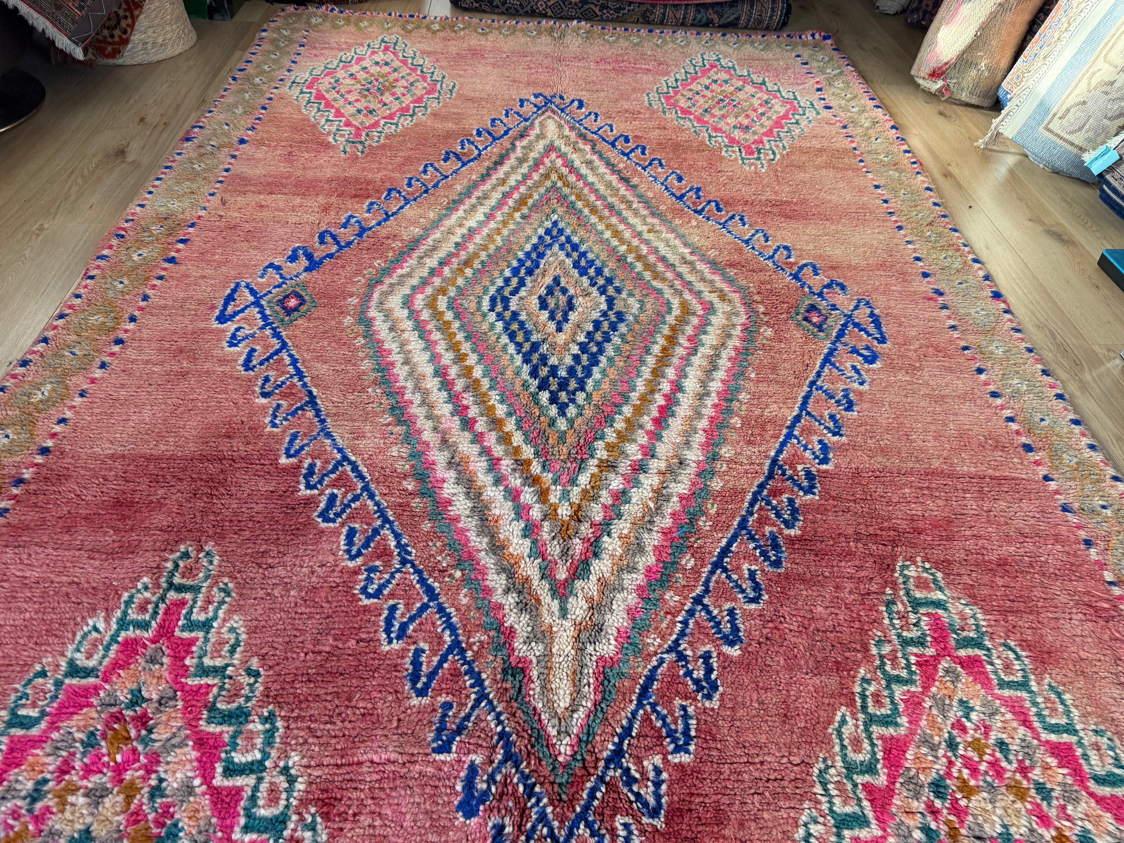 Handgeknoopt vintage Marokkaans tapijt – ca. 370 × 204 cm