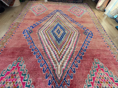 Handgeknoopt vintage Marokkaans tapijt – ca. 370 × 204 cm