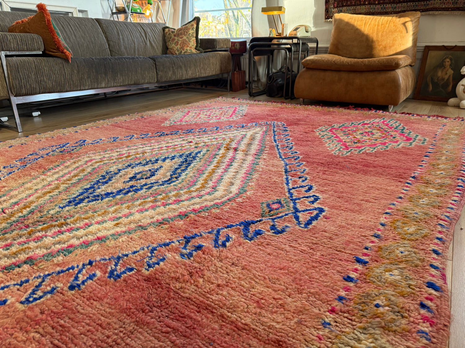 Handgeknoopt vintage Marokkaans tapijt – ca. 370 × 204 cm