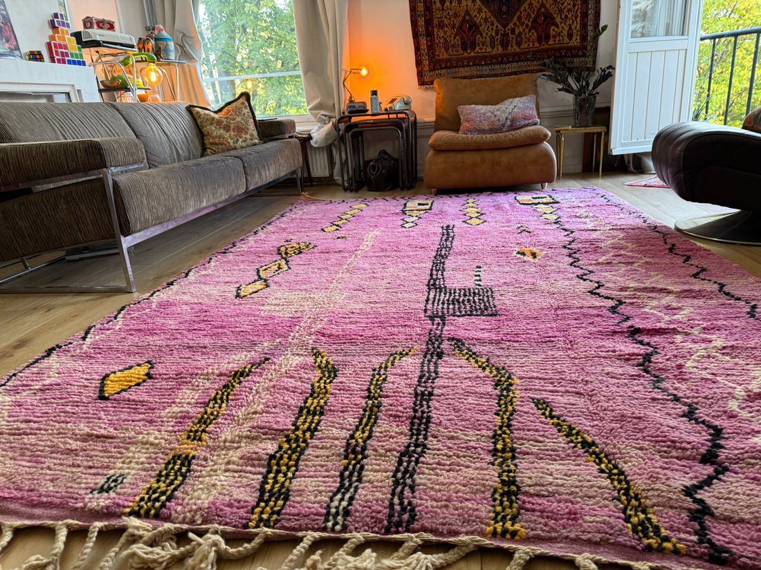 Handgeknoopt vintage Berber tapijt – ca. 308 × 200 cm