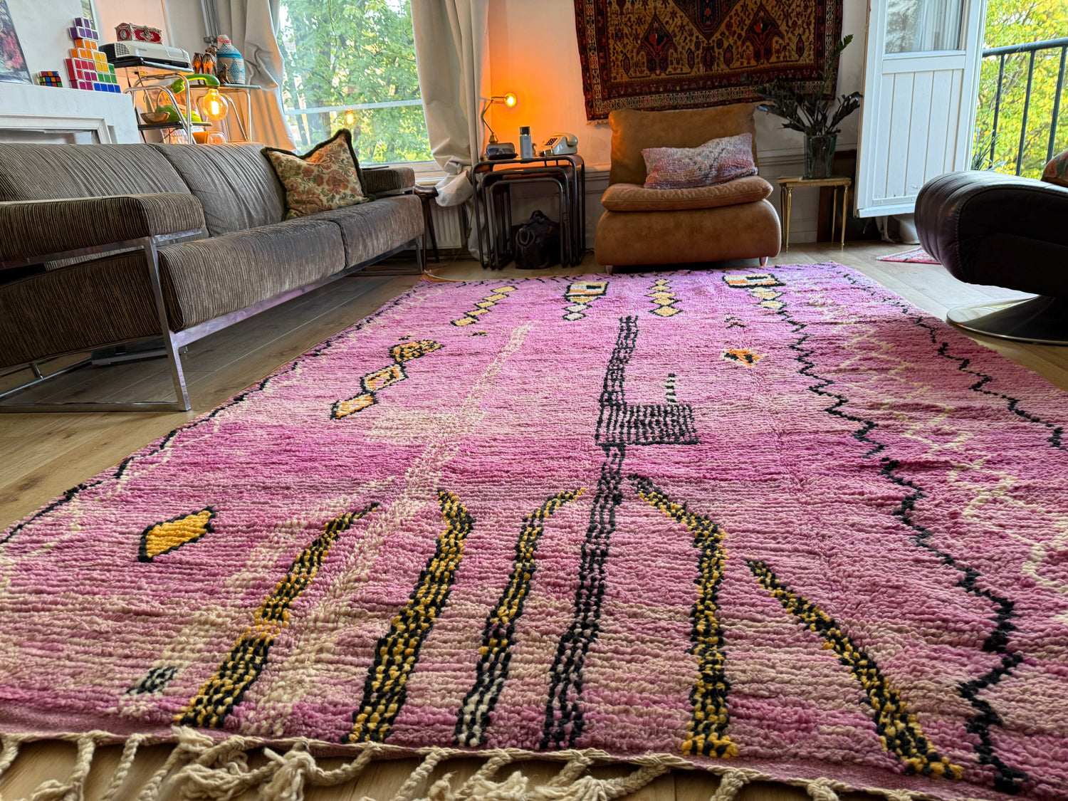 Handgeknoopt vintage Berber tapijt – ca. 308 × 200 cm