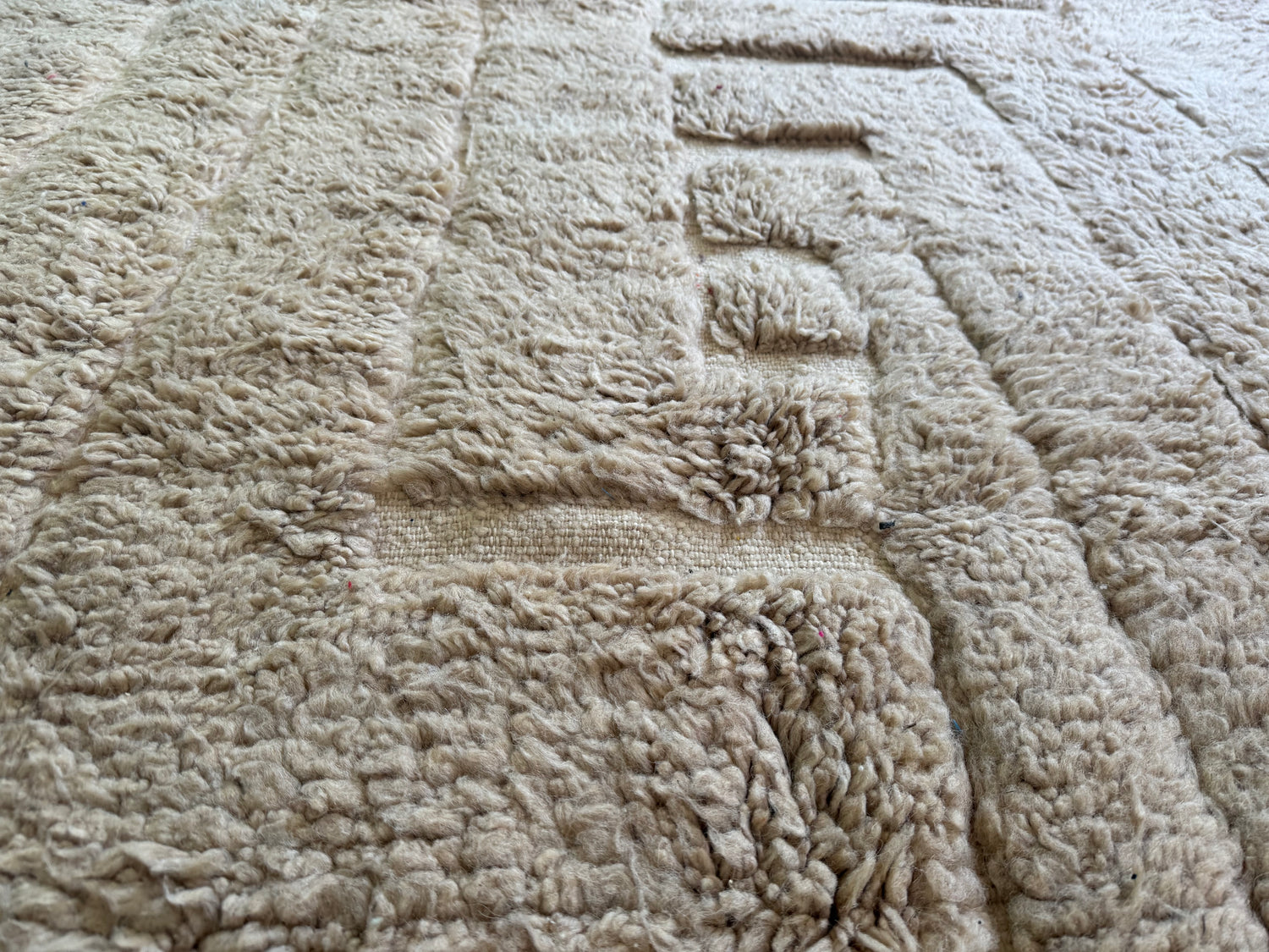 Vintage Moroccan Relief Carpet 311 × 234 cm