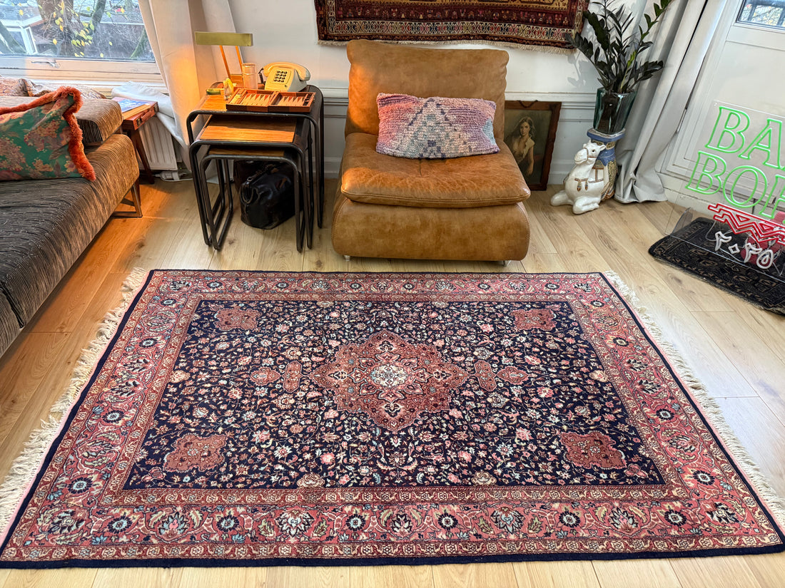 Handgeknoopt vintage Tabriz-stijl tapijt – ca. 208 x 128 cm