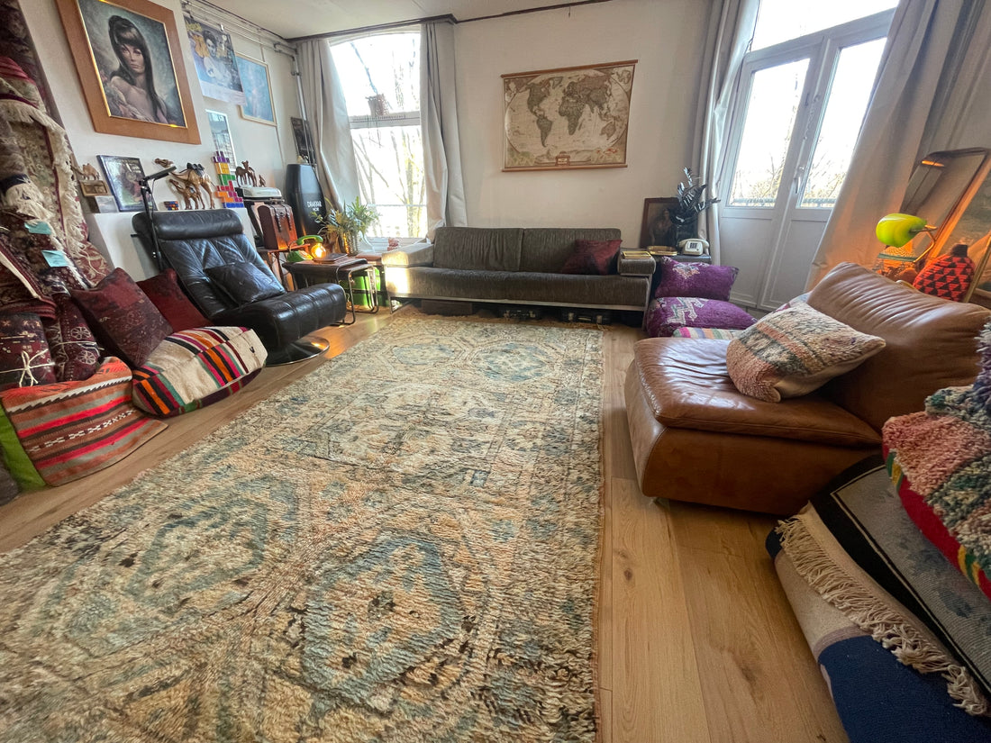 Handgeknoopt vintage tapijt uit Marokko – ca. 340 × 178 cm